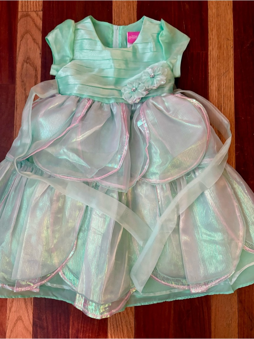 Girl’s Disney Princess Green Iridescent Party Dress Little Mermaid Size 4